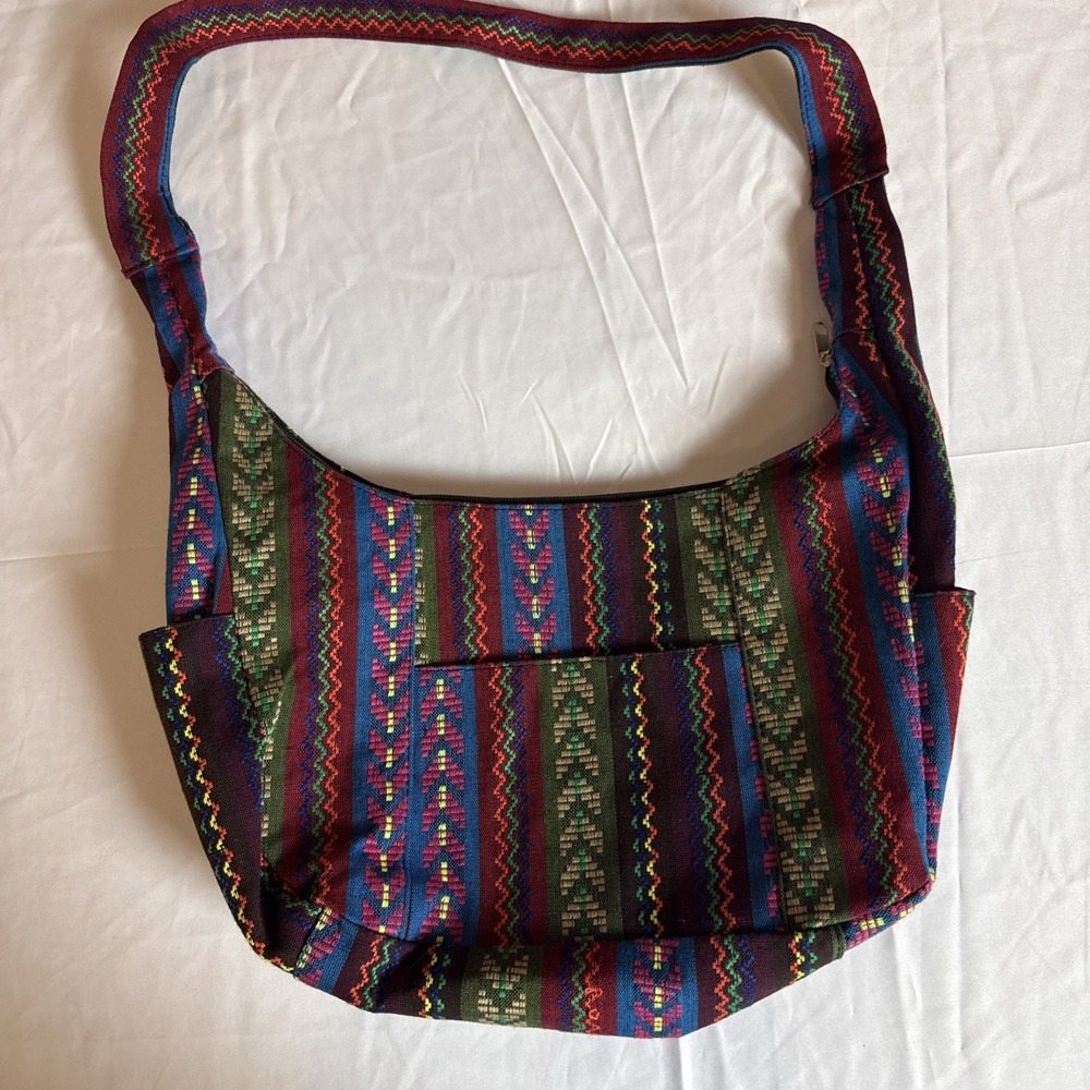 Santa Barbara Shoulder Bag Boho Colorful Inner Zip‎ Pocket Zip Closure Lined